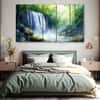 The Castle Decor Waterfall Art Wall Painting Wooden Framed Digital Painting 27x48 Inch