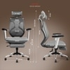 Marvel Pro Ergonomic High Back Study Chair with Legrest in Grey Colour