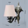 Devansh Metal Electric Wall Light in Antique Gold Colour with White Shade Count of 1 Light