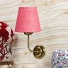 Devansh Metal Electric Wall Light in Gold Colour with Pink Shade Count of 1 Light