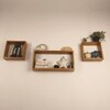 George Iii Rectangular Shaped Set Of 3 Wooden Wall Shelves