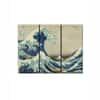 Truss Green Blue Wave Printed Canvas Wall Prints Canvas Wall Prints Set of 3 Multicolor Matte