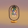 Devansh Multicolor Glass Wooden & Iron  Table Lamp -17 Inch Height  -Cpo