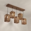 Oblique 5 Series Brown Solid Wood Cluster Hanging Light