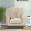 Nilo Velvet 1 Seater Sofa in Cream Colour