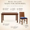Globally Indian Mahira Solid Sheesham Wood 6 Seater Dining Table Set 6 Chairs Navy Blue