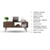 Hexa Engineered Wood Modern Coffee Table With Golden Metal Legs In Flower Wenge