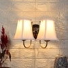 Devansh Dual Steel Metal  Wallmounted Lamp With Cotton Off-White Shade