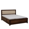 Mapleton Solid Wood Queen  Size Upholstered Bed With Hydraulic Storage (Provincial Teak Finish)