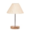 Devansh Off White Cotton Table Lamp With  Natural  Wood Base  & Steel Pipe (10X16.25 Inches)-27
