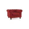 Winchester Premium 1 Seater Fabric Sofa in Salsa Red Colour