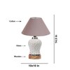 Devansh Conical Grey Cotton Shade Lamp With Wood & Mosaic Glass Base For Decoration/Office/Home/Gifting/Study For Decoration/Office/Home/Gifting/Study -(10X10X14.5) Inches -A