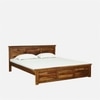 Zvya Solid Wood Queen  Size Upholstered Bed Without Storage (Provincial Teak Finish)
