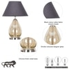 DECADE Smoke Luster Glass and Metal Table Lamp With Black Cotton Shade