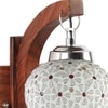 Devansh Solid Wood Electric Wall Light in Brown Colour with Multi Shade Count of 1 Light