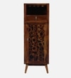 Lifty Sheesham Wood Tall Bar Cabinet In Provincial Teak Finish