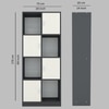 8 Shelves Semi Open Multipurpose Matrix Kitchen Cabinet In Highland Pine & Slate Grey Finish