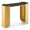 Belle Black Mirror and Metal Console Table in Gold finish