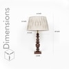 Akira hand crafted Solid wood walnut finish Table Lamp With Natural Linen Shade