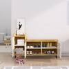 Hexa Red Engineered Wood Shoe Rack in Giant Wood and Frosty White Colour