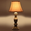 Devansh Off-White Cotton Vintage  Lamp With Wood Base (12X8X20.75)