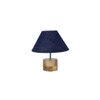 Carson Blue Natural Fiber Shade Table Lamp with Natural Wooden Base