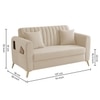 Daraco Velvet 2 Seater Sofa in Cream Color