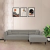 Right Aligned 2 Seater Right Aligned Chaise Light Grey Sofa Cover