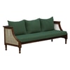 Linton 3+1+1 Seater Wooden Sofa in Green Fabric