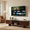 Tivaro Solid Wood TV unit In Rustic Teak Finish
