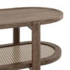Tora Solid Wood And Cane With Glass Coffee Table In Danish Walnut Finish
