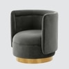 Bateau Solid Wood Lounge Chair in Dark Grey Colour