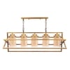 Eliante 5 Light Hanging Chandelier, Champaign Glass Shades, Mild Steel, Modern Pendant Ceiling Light