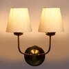 Devansh Metal Electric Wall Light in Gold Colour with off-white Shade Count of 2 Lights