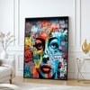 The Castle Decor Abstract Graffiti Face Wall Art Framed Painting 20x30 Inch
