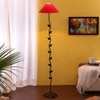 Brighley Black Cotton Shade Floor Lamp