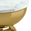 Alaya Round White Marble Top Metal Side Table in Gold finish