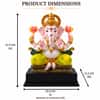 Devotional Lotus Grace Ganesha Statue in Multicolor Colour