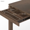 Atlas Solid Wood 6 Seater Compact Storage Dining Table In Danish Walnut Finish