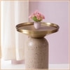 Modern Aluminium Side Table in Gold Colour