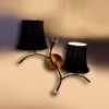 Devansh Metal Electric Wall Light in Gold Colour with Black Shade Count of 2 Lights