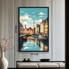 The Castle Decor Paris Skyline Wall Painting Framed Artwork 20x30 Inch