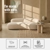 Luxelounge Wood 2-Seater + Ottoman With Upholstery Non Storage Sofa In White Colour