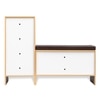 Trudo Modular Shoe Cabinet Combo with 12 Pair Seat Cabinet & 10 Pair Cabinet – Spacious Modular Shoe Organizer