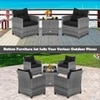 Carry Bird Wicker Patio Furniture Outdoor Balcony Chairs In Grey And Black Colour