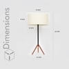 Mizuko Matte Black And Copper Table Lamp With White Cotton Shade