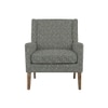 Leston Printed Human Canvas Fabric Lounge Chair in Green Colour