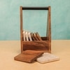 Ireka Home CarryEase Coaster Set with Holder – Set of 8 Wood and Marble
