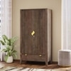 Toledo Solid Wood 2 Door Wardrobe In Danish Walnut Finish