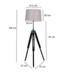 Black Dabbi Stand Floor Lamp in Beige Shade